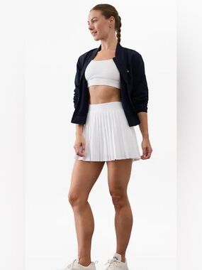 NWOT Athleta Match Point Pleated Lasercut Skort in White-size Medium